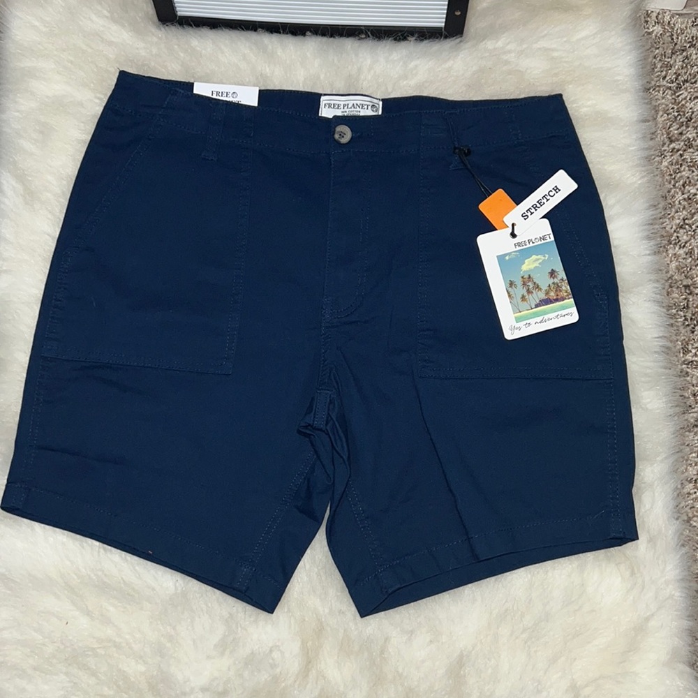 FREE PLANET Navy Blue Men’s Shorts.